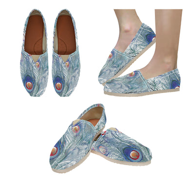 Peacock Feathers Negative Unisex Classic Canvas Slip-On (Model 1206)