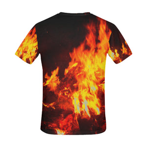 Flames All Over Print T-Shirt for Men (USA Size) (Model T40)
