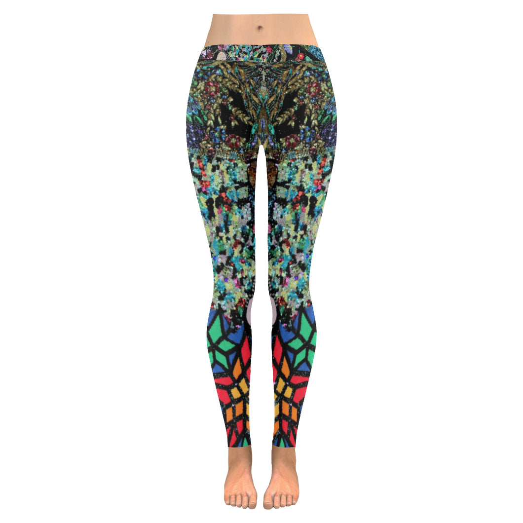 Holiday Paisley Low Rise Leggings (Invisible Stitch) (Model L05)