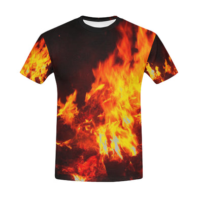 Flames All Over Print T-Shirt for Men (USA Size) (Model T40)