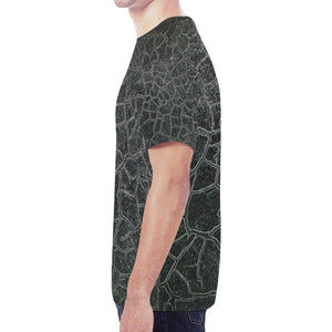 Crackle Black New All Over Print T-shirt for Men (Model T45)