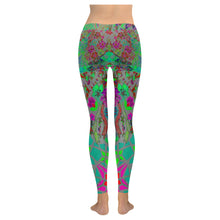 Load image into Gallery viewer, Holiday Paisley Aqua Low Rise Leggings (Invisible Stitch) (Model L05)