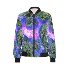 Load image into Gallery viewer, Molten Flames Purple All Over Print Bomber Jacket for Women (Model H36)
