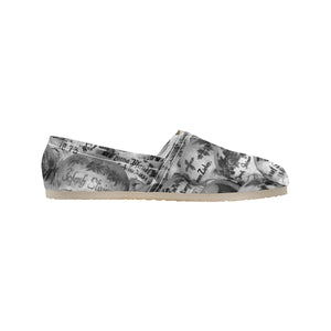 Painted Skulls Black and White Unisex Classic Canvas Slip-On (Model 1206)