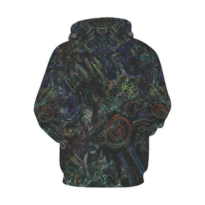 Graffiti Abstract Glowing All Over Print Hoodie for Women (USA Size) (Model H13)