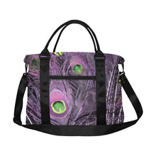 Load image into Gallery viewer, Peacock Feathers Purple Large Capacity Duffle Bag (Model 1715)