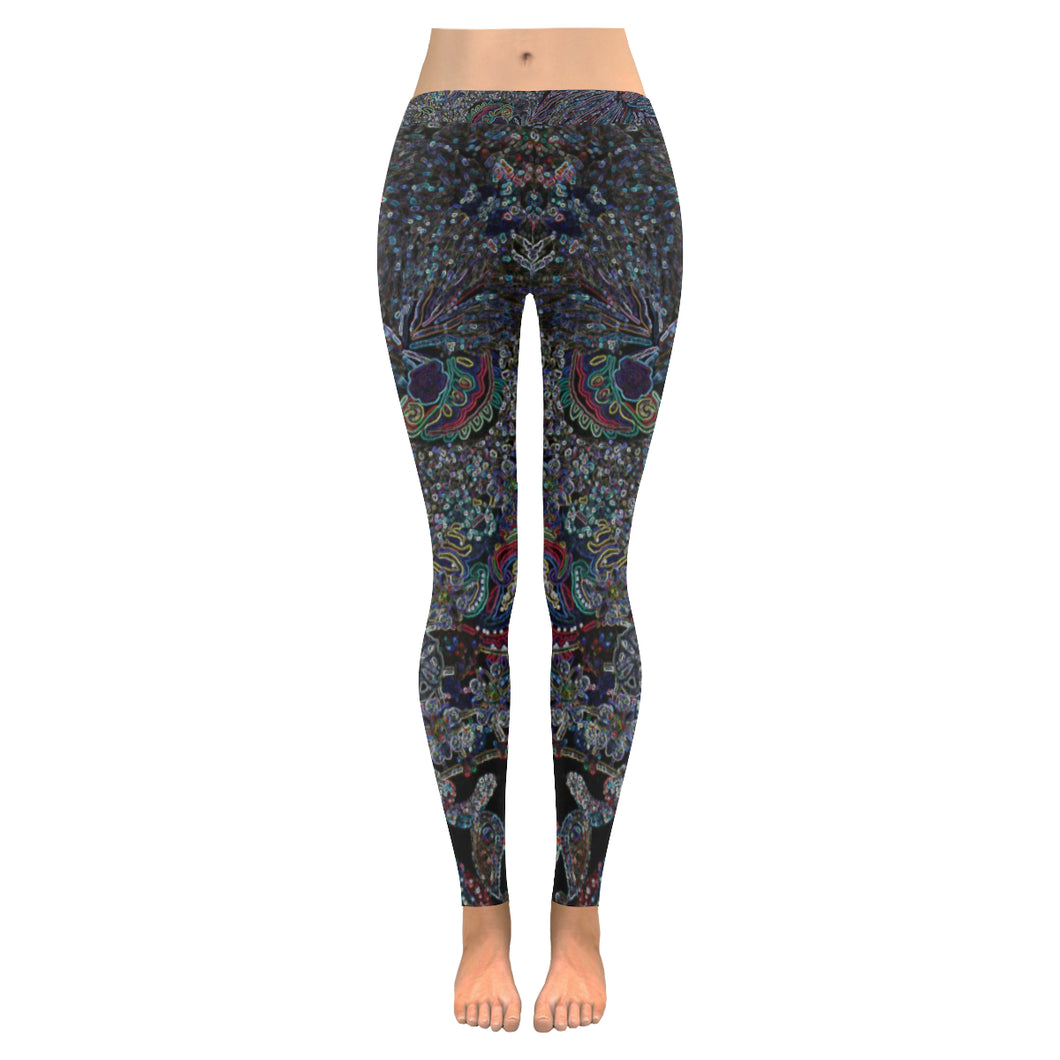 I Spy Paisley Glowing Low Rise Leggings (Invisible Stitch) (Model L05)