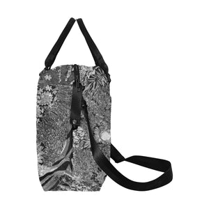 Pleasantly Paisley Black and White Large Capacity Duffle Bag (Model 1715)
