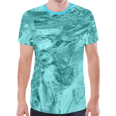 Abstract Brush Cyan New All Over Print T-shirt for Men (Model T45)