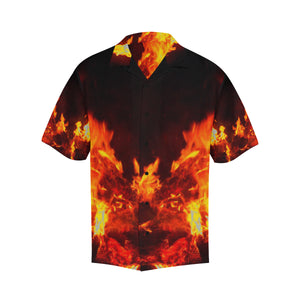 Feathery Flames Red Hawaiian Shirt (Model T58)