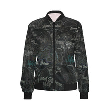 Load image into Gallery viewer, Painted Skulls Glowing All Over Print Bomber Jacket for Women (Model H36)