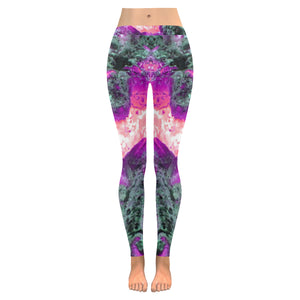 Molten Flames Magenta Low Rise Leggings (Invisible Stitch) (Model L05)
