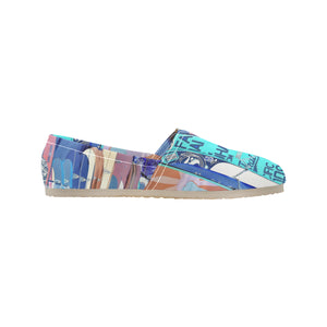 Surfboards Blue Unisex Classic Canvas Slip-On (Model 1206)