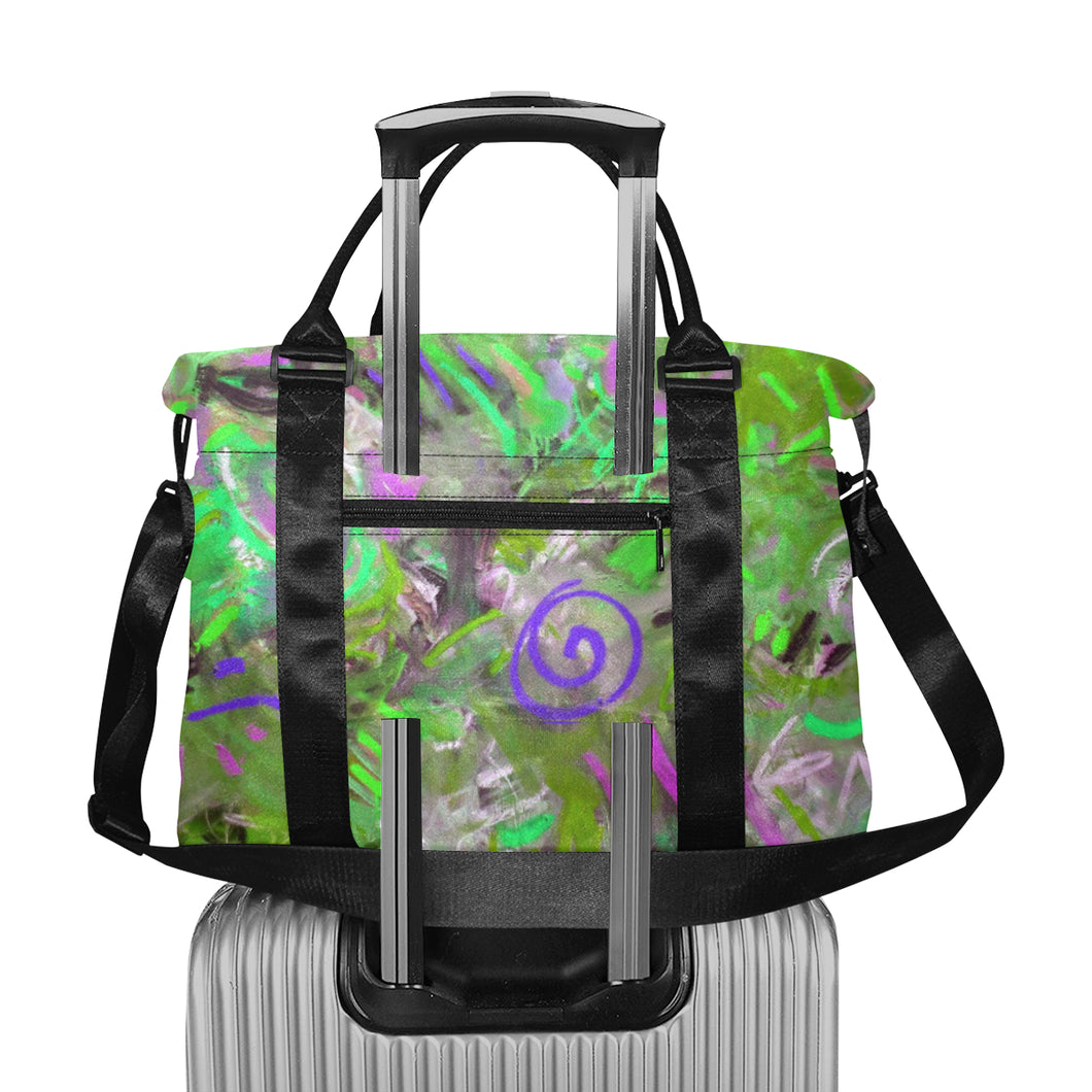 Graffiti Abstract Green Large Capacity Duffle Bag (Model 1715)