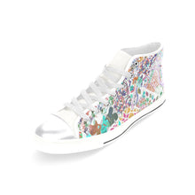 Load image into Gallery viewer, Holiday Paisley Negative Women&#39;s Classic High Top Canvas Shoes (Model 017)