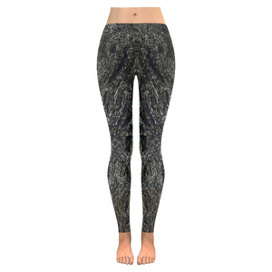 Marbled Abstract Glowing Low Rise Leggings (Invisible Stitch) (Model L05)