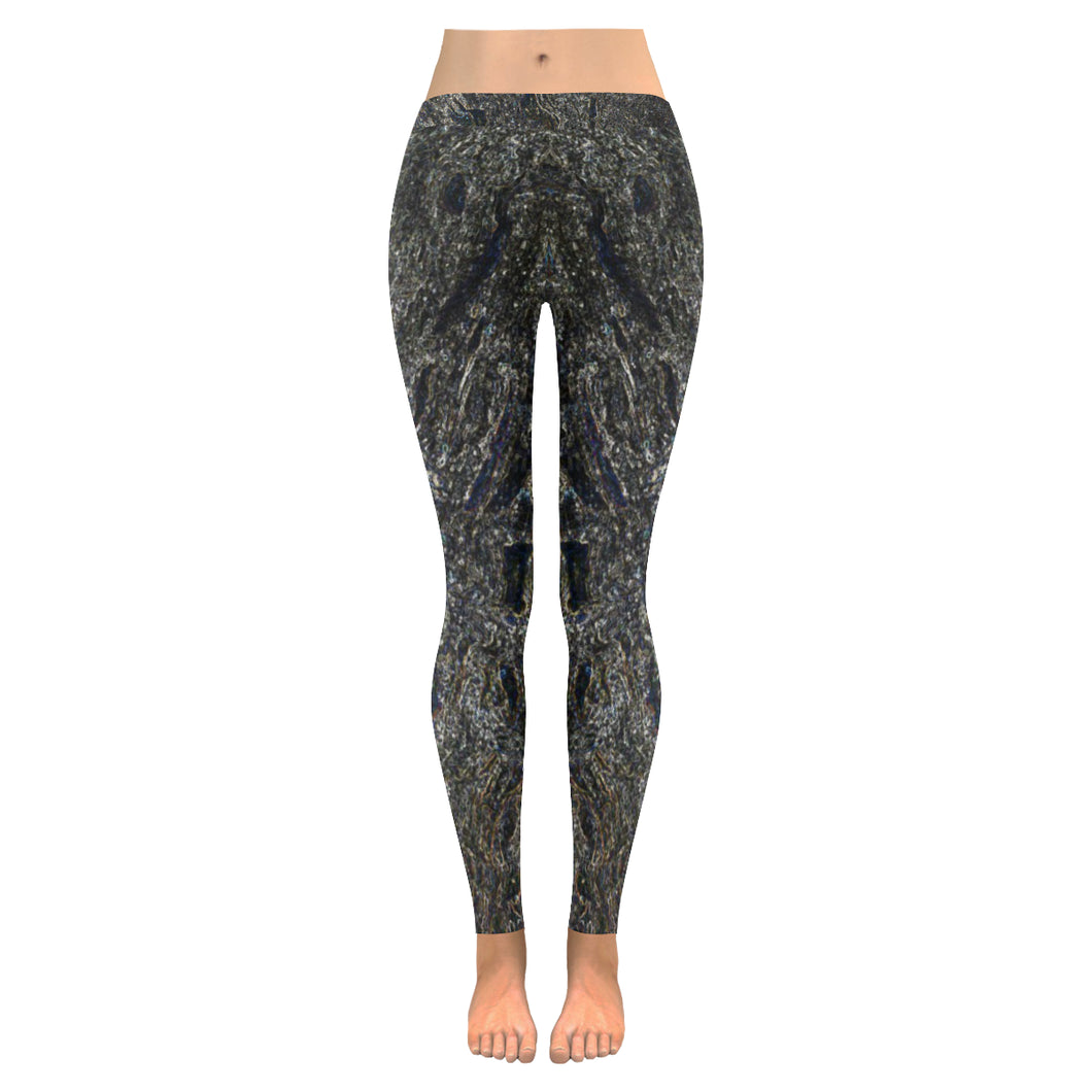 Marbled Abstract Glowing Low Rise Leggings (Invisible Stitch) (Model L05)