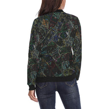 Load image into Gallery viewer, Oil Paints Glowing All Over Print Bomber Jacket for Women (Model H36)