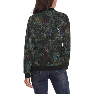 Oil Paints Glowing All Over Print Bomber Jacket for Women (Model H36)