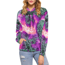 Load image into Gallery viewer, Molten Flames Magenta All Over Print Hoodie for Women (USA Size) (Model H13)