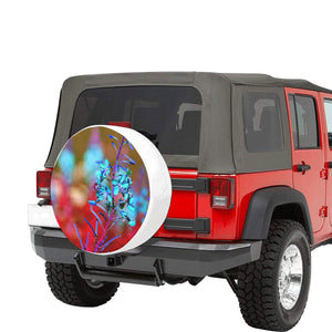 Fireweed Flower Blue 32 Inch Spare Tire Cover