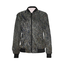 Load image into Gallery viewer, Marbled Abstract Glowing All Over Print Bomber Jacket for Women (Model H36)