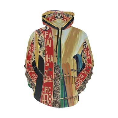 Surfboards All Over Print Hoodie for Women (USA Size) (Model H13)