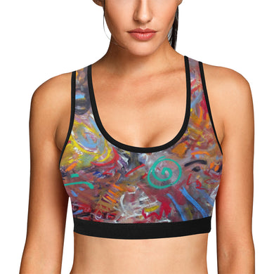 Graffiti Abstract Women's All Over Print Sports Bra (Model T52)