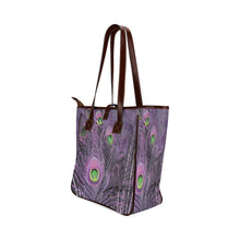 Load image into Gallery viewer, Peacock Feathers Purple Classic Tote Bag (Model 1644)