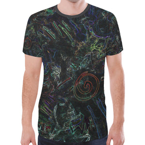 Graffiti Abstract Glowing New All Over Print T-shirt for Men (Model T45)