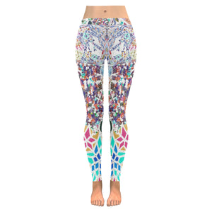 Holiday Paisley Reverse Low Rise Leggings (Invisible Stitch) (Model L05)