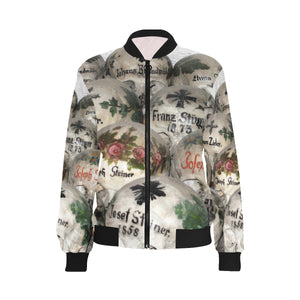 Painted Skulls All Over Print Bomber Jacket for Women (Model H36)