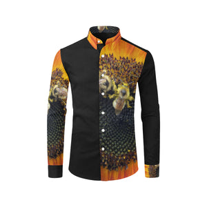 Busy Bee Sunflower Men's All Over Print Casual Dress Shirt (Model T61)
