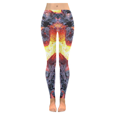 Molten Flames Low Rise Leggings (Invisible Stitch) (Model L05)