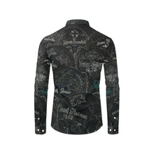 Load image into Gallery viewer, Painted Skulls Glowing Men&#39;s All Over Print Casual Dress Shirt (Model T61)