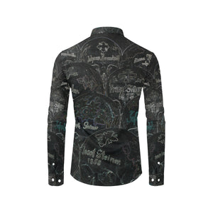 Painted Skulls Glowing Men's All Over Print Casual Dress Shirt (Model T61)