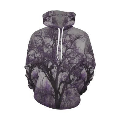 Spooky Tree Purple All Over Print Hoodie for Men/Large Size (USA Size) (Model H13)