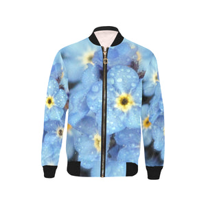 Forget Me Not Flower Kids' All Over Print Bomber Jacket (Model H40)